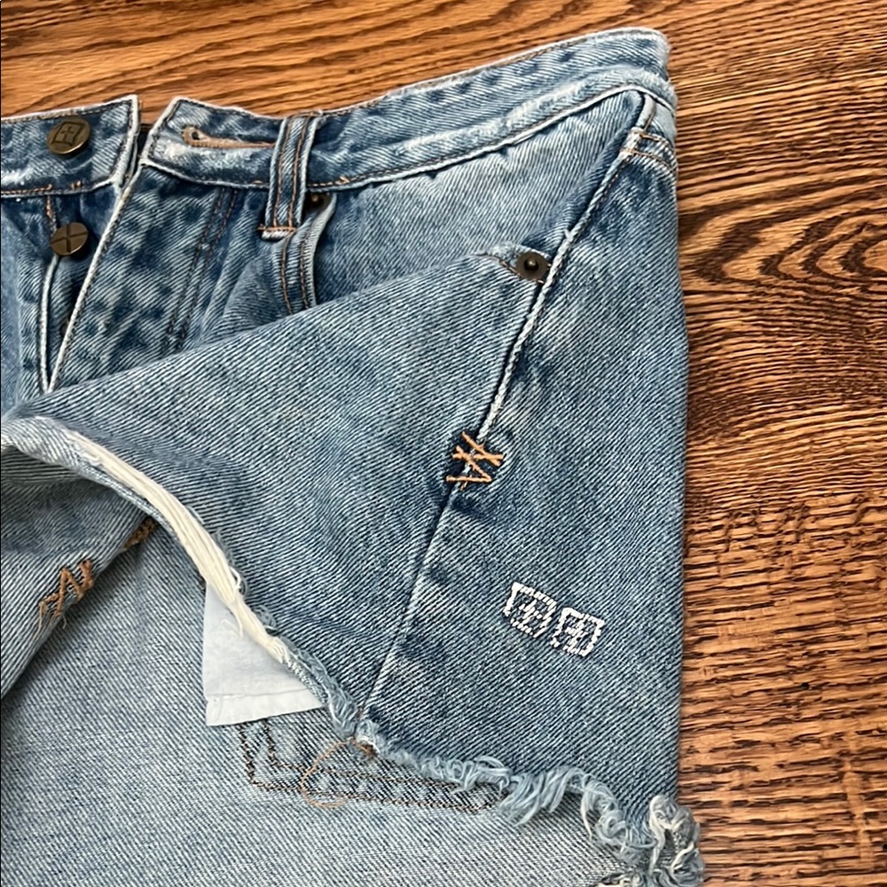 Ksubi Light Blue Distressed Denim Cutoff Shorts size 27 - Picture 2 of 6